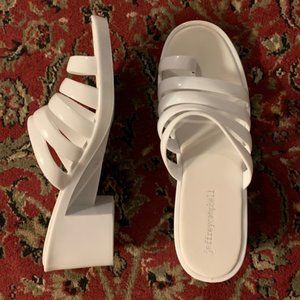 Jeffrey Campbell White Block Heel Sandal Jelly